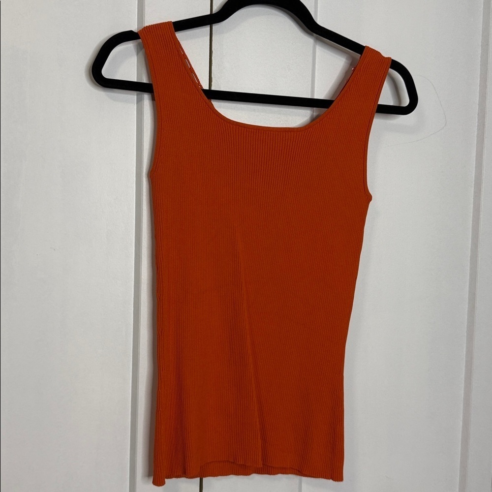 Biline for Canada | Small | Women's Orange Ribbed Sleeveless Top - with beading - Picture 4 of 4